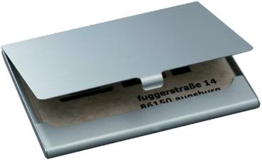 Visitenkarten-Etui Alu,silber,matt für Karten bis 91x58mm