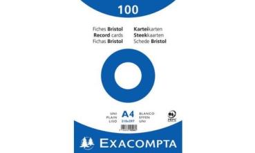 EXACOMPTA Karteikarten, DIN A4, kar iert, weiß (8701273)