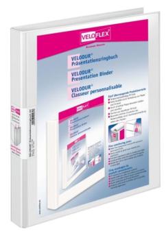 Präsentationsringbuch Velodur A4 2-Ring 15mm Ringdurchmesser weiß