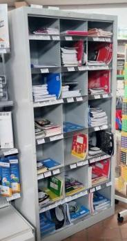 Preview: Büro Fächerregal grau aus Stahl C+P mit 21 Fächern  leer