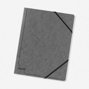 Eckspanner aus Colorspan, mit Gummizug, A4, grau ohne Klappen