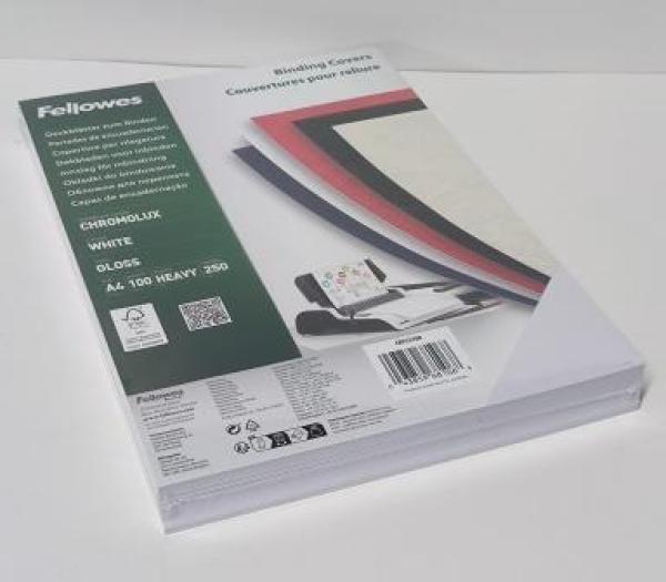 Einbanddeckel A4 Chromolux 250g Deckblatt, weiss