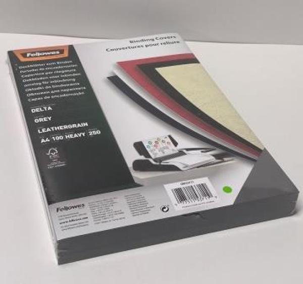 Einbanddeckel A4 Lederstruktur 250g Delta grau