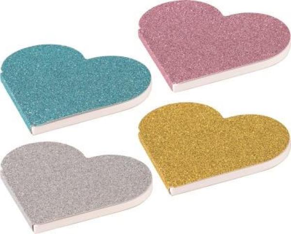 Notizblock Glitter Herz