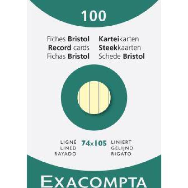 Karteikarten A7 liniert gelb 100 Stück #13820B