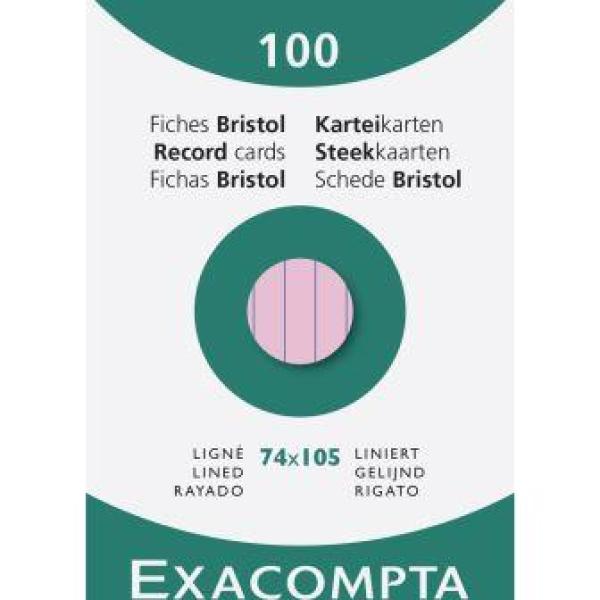 Karteikarten A7 liniert rosa 100 Stück #13830B