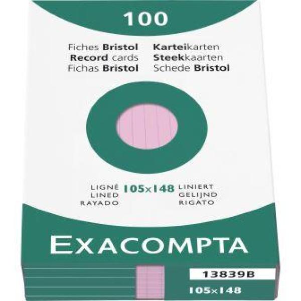 Karteikarten A6 liniert rosa 100 Stück #13839B
