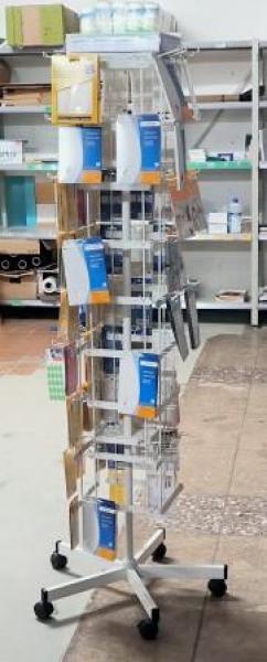 Metallverkaufsdisplay weiss mit 144 Haken leer