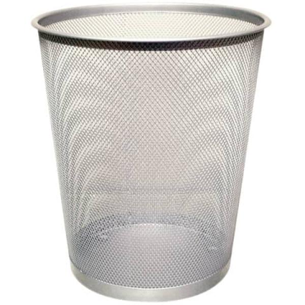 Papierkorb Metall silber
