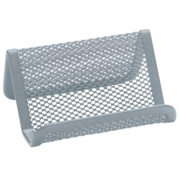 Visitenkarten-Aufsteller Metall silber