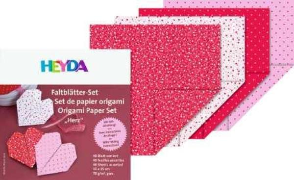 FaltblätterSet Herz 15x15cm 40Bl