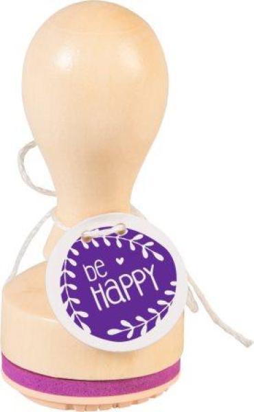 Stempel rund be Happy