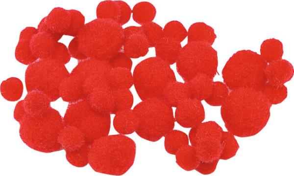 Pompon 8-20mm rot 100er