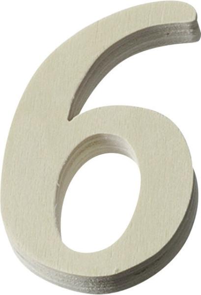 Holzzahl 6 8cm