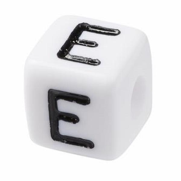 Schnulli-Buchstaben-Würfel 10 mm, "E", Kunststoff, Btl. à 20 St.