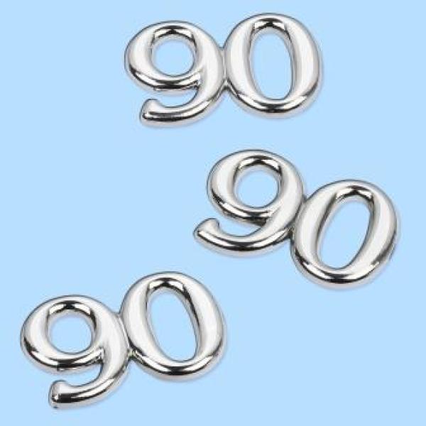 CREApop® Streuteil Zahl "90" 1,5 cm, Btl. à 4 St., silber