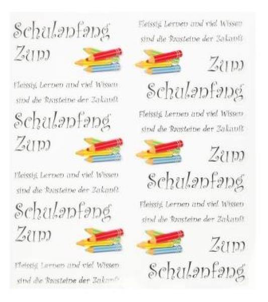 HOBBY-Design Sticker Zum Schulanfang