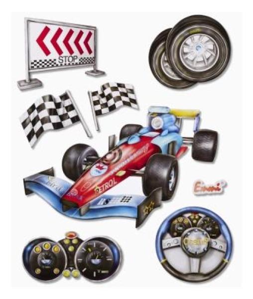 3D Sticker XXL Rennwagen