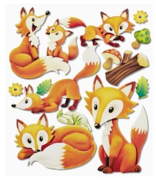 3D Sticker XXL Füchse I