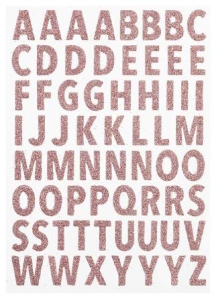 Glitzer-Sticker Buchstaben, gross, rose-gold