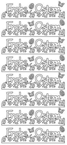 Konturensticker "Frohe Ostern", silber