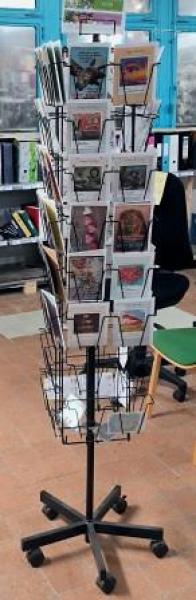 Kartenständer Boden-Drehdisplay „Geschenkkarten“  64 Kartenfächer | Ø 350 mm 1800 mm schwarz  leer