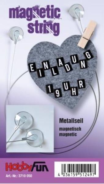 Deko-Metallseil m. 6 Klammern, Länge 1,5 m, horizontal, m. Saugern