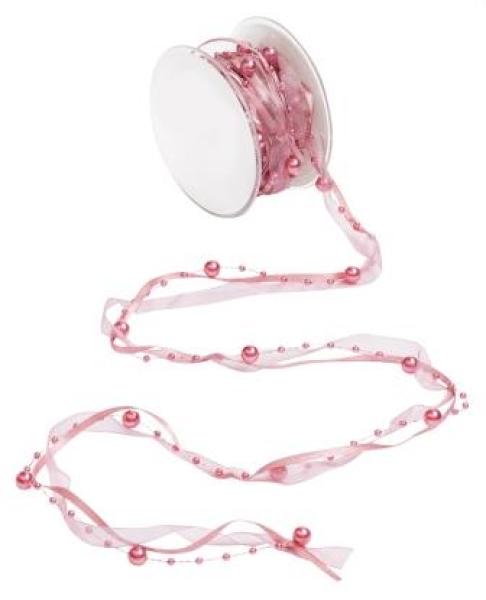 TRENDY-Band mit Perlen, Rol. (10 m), rosenholz   ldm