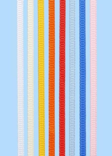 Ripsband 3 mm, Rol. à 25 m, gelb   ldm