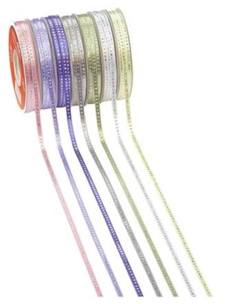 Band Punkte irisierend, 5 mm, ldm, pflaume