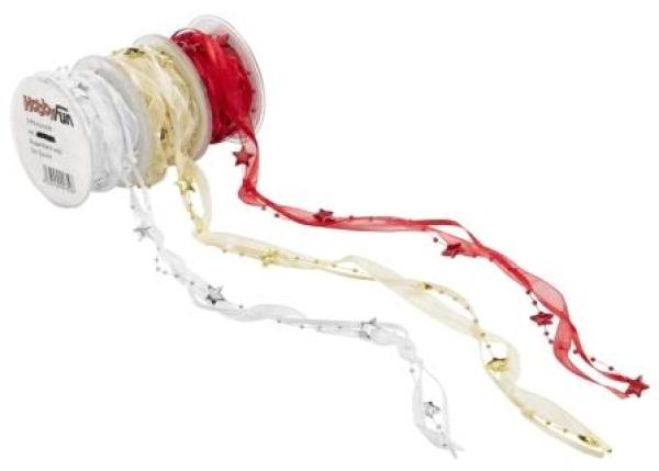 TRENDY-Band Sterne, silber, Rol. à 5 m  ldm