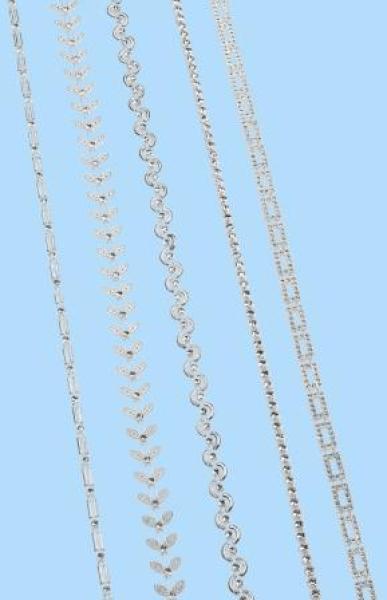 CREApop® Schmuckborte Design VIII, ca. 9 m, silber