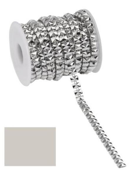 Nieten-Borte Design V, silber, Rol. à 9,2 m