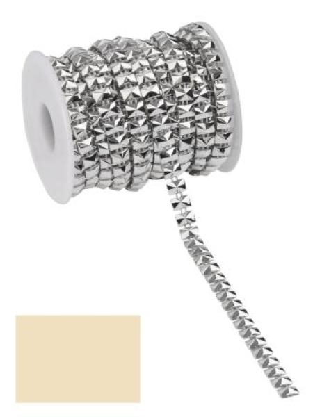 Nieten-Borte Design V, gold, Rol. à 9,2 m