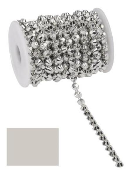 Nieten-Borte Design VII, silber, Rol. à 9,2 m