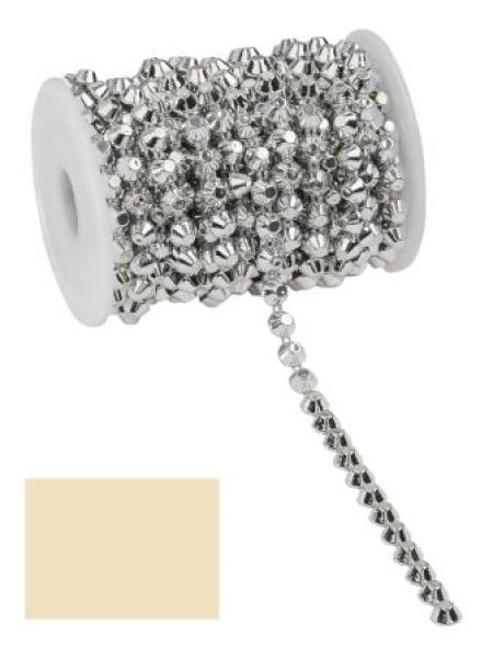 Nieten-Borte Design VII, gold, Rol. à 9,2 m