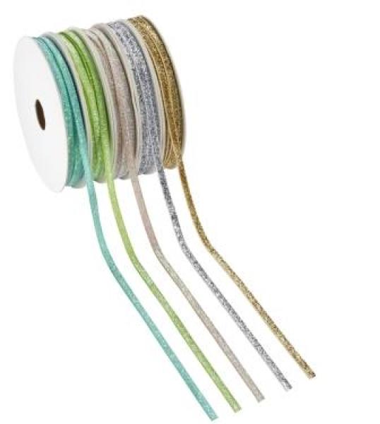 Glitzer-Borte türkis, 5 mm, Rol. à 20 m   ldm