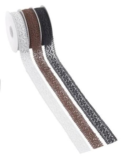 CREApop® Spitze Aalst 23 mm, braun, Rol. à 10 m  ldm