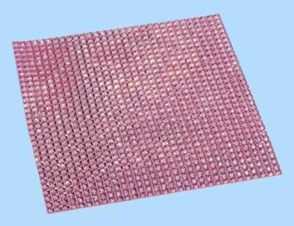 Kristall-Matten 10 x 10 cm, Steine 3 x 3 mm, rosa, SBK