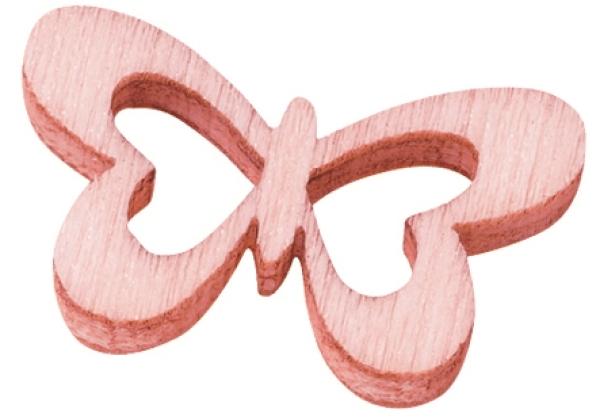 Holzstreuteil Schmetterling ca. 2 cm, rosé, Btl. à 12 St.