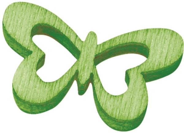 Holzstreuteil Schmetterling ca. 2 cm, hellgrün, Btl. à 12 St.