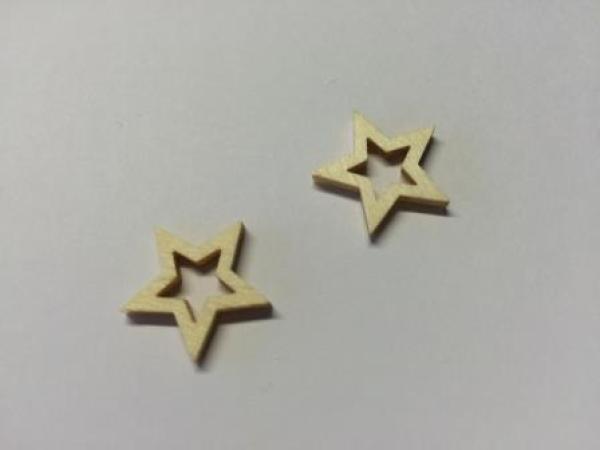 Holzstreuteil Stern natur, ca. 2 cm, Btl. à 12 St.