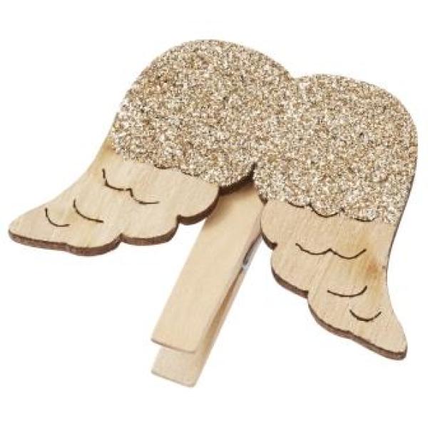 Flügel m. Klammer, ca. 4 cm, Btl. à 4 St. gold