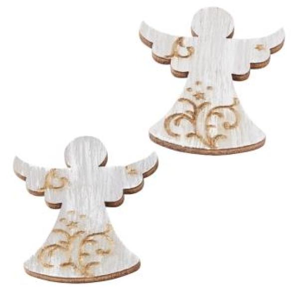 Streuteil Engel vintage, ca. 3,8 cm, grau, Btl. à 6 St.