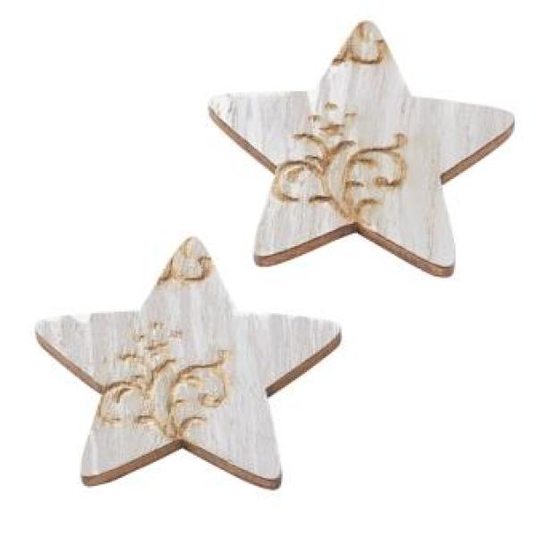 Streuteil Stern vintage, ca. 3,8 cm, grau, Btl. à 6 St.