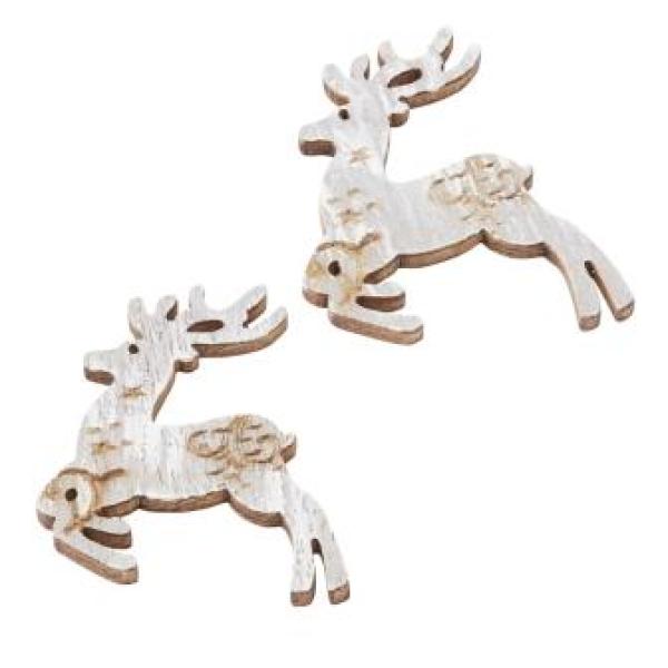 Streuteil Hirsch vintage, ca. 3,8 cm, grau, Btl. à 6 St.