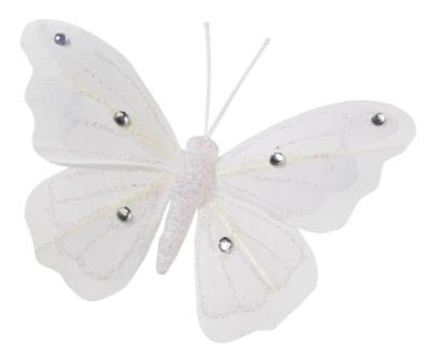 Schmetterling I weiss, Btl. à 3 St.