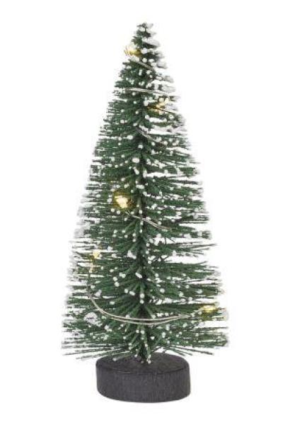 Mini-Tanne m. LED-Beleuchtung inkl. 2x CR2032 ca. 10 cm grün/weiß