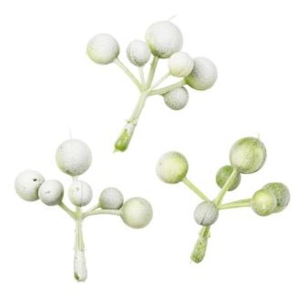 Mini-Beeren, ca. 4 cm, grau-grün, Btl. à 6 St.