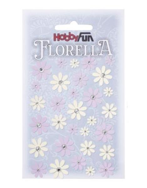 FLORELLA Papier-Blüten Design I, flieder-creme, Btl. à 33 St.
